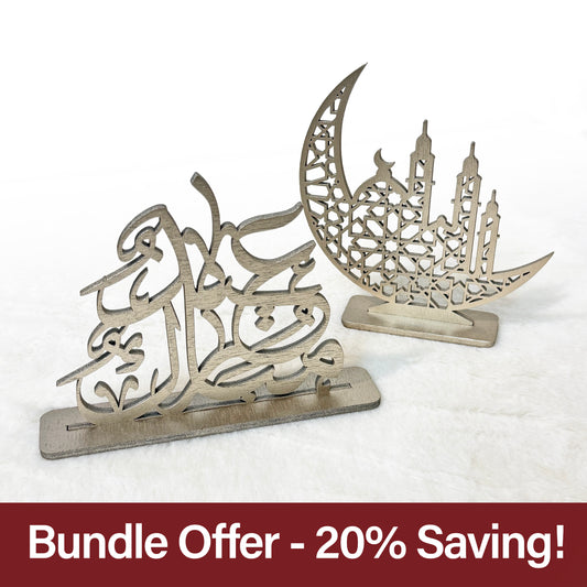 Arabic Eid Mubarak + Crescent Bundle - Table Decor